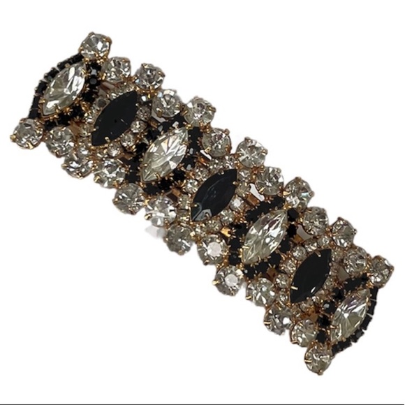 Vintage French Hair Jewelry Gold Jeweled Barrette Made in France High Quality main image 6